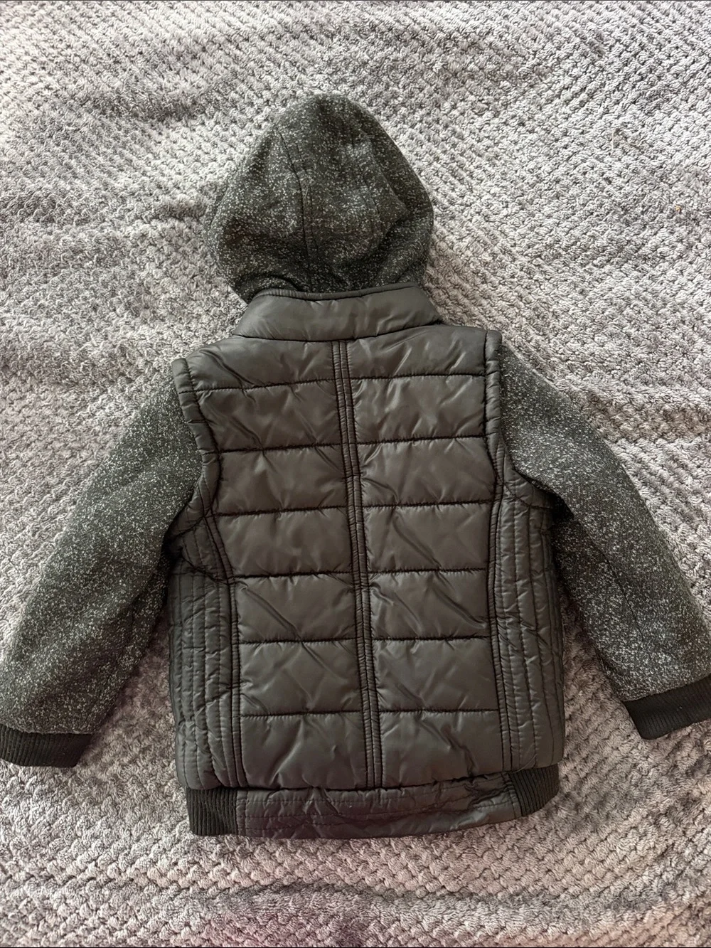Nordstrom Urban Republic Black and Grey Quilted Hooded Puffer Jacket